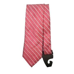 Altea Milano Italian Flax Silk Blend‎ Pink Pin-Stripe Mens Designer Neck Tie